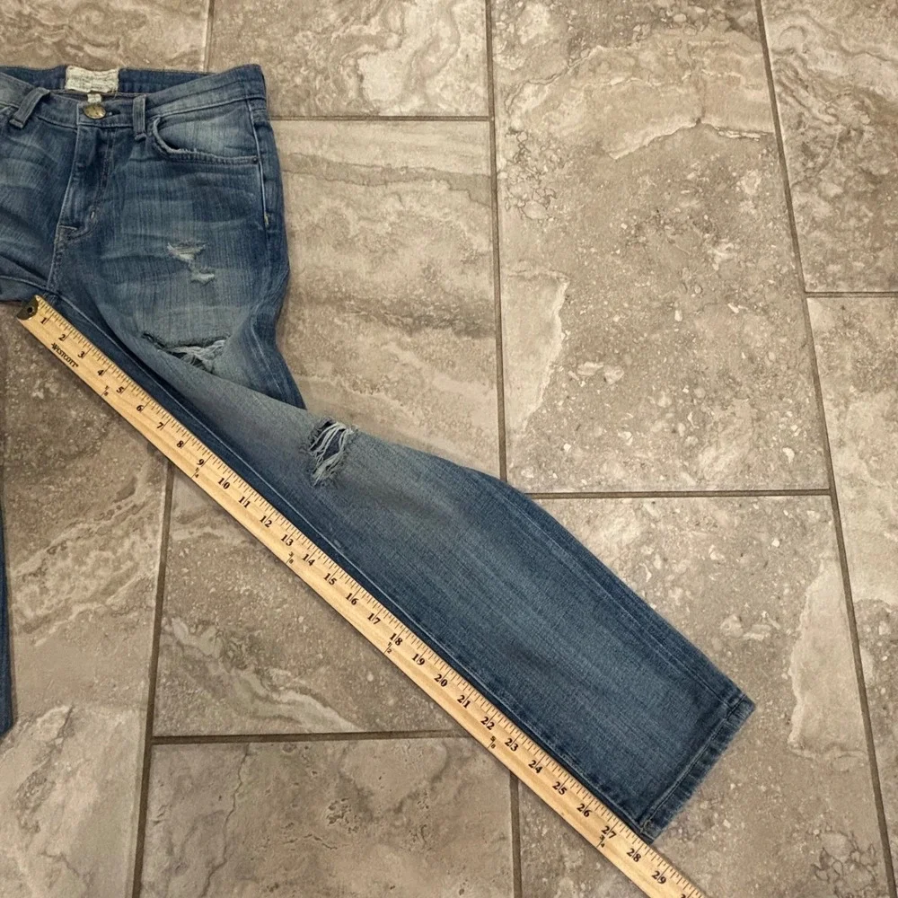 Current Elliott The‎ Fling Slim Boyfriend Jeans Super Loved Destroy Size 23